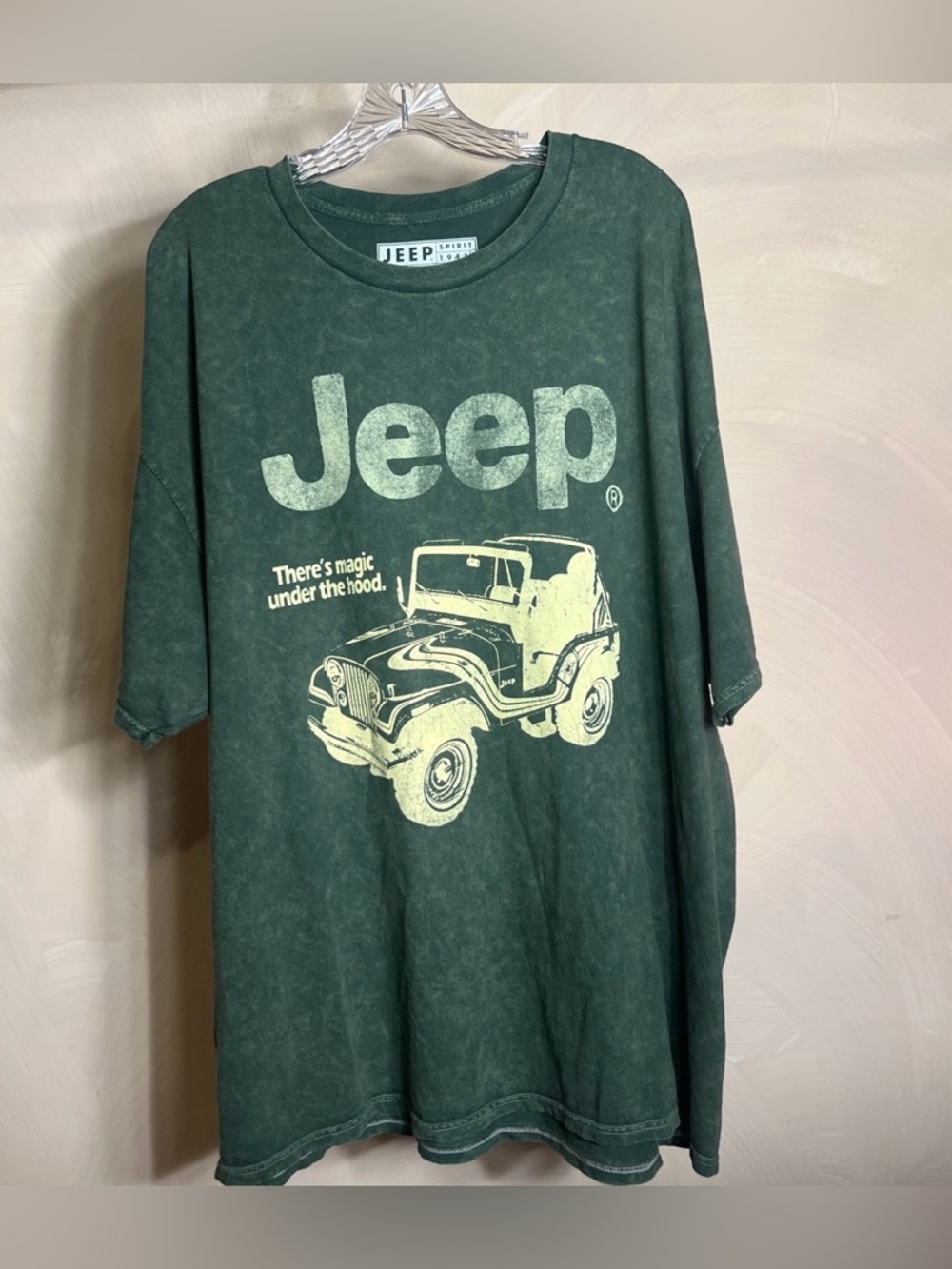 Jeep Spirit 1941 Men’s 100% Cotton Magic Under The Hood Graphic T-Shirt|Size:XL
